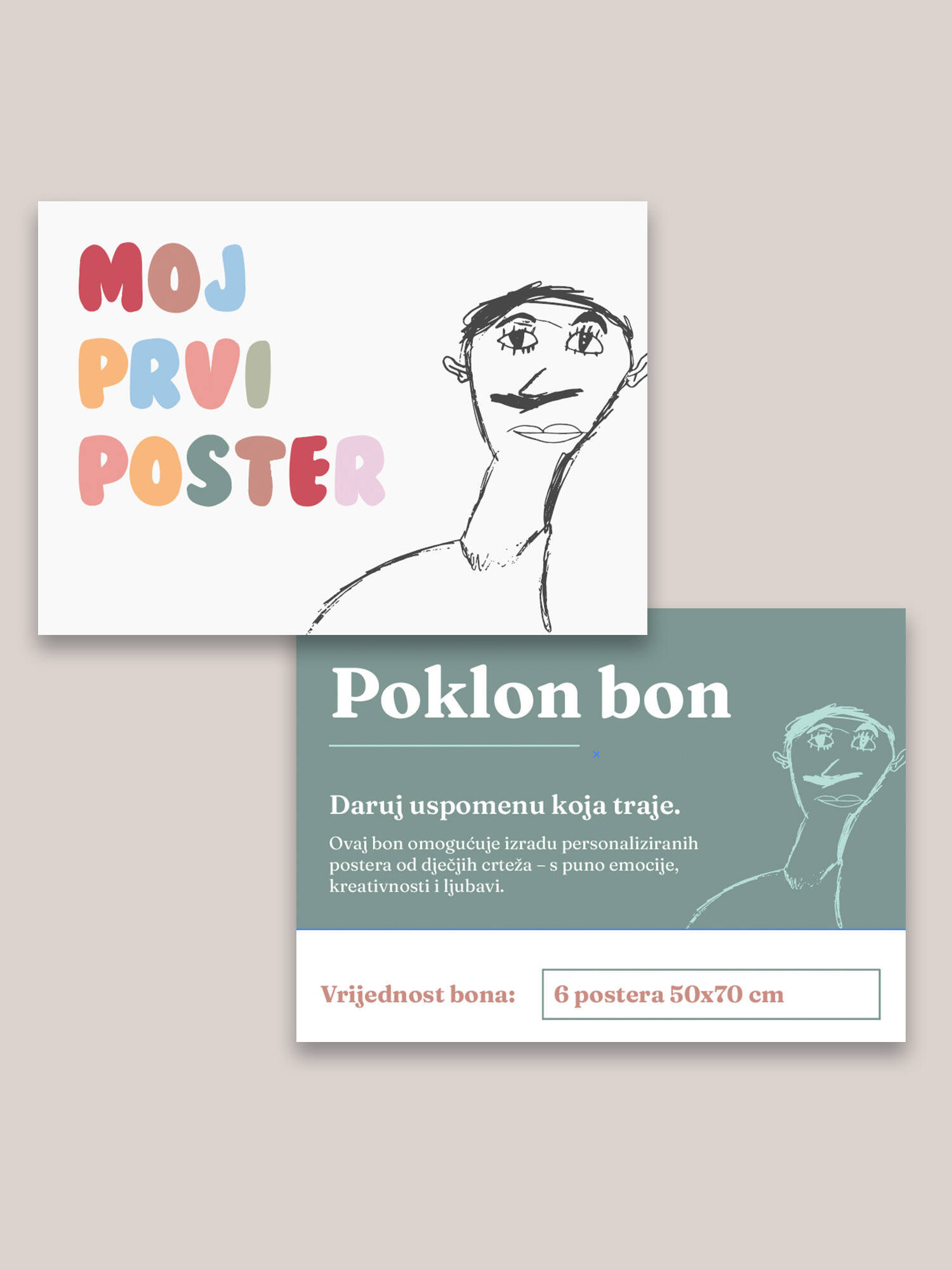 poklon bon, moj prvi podaruj poster, dječji crtež