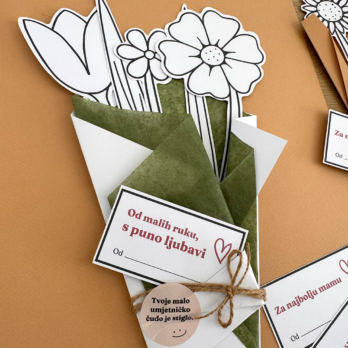 Dijete slaže papirnati buket – kreativna aktivnost za Majčin dan