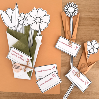 DIY buket set za djecu – poklon za Majčin dan s cvijećem, karticama i materijalima